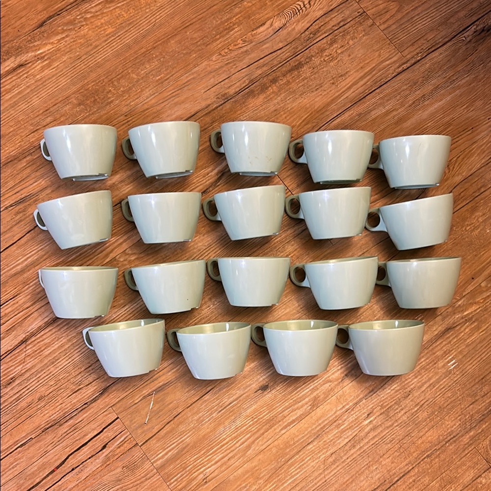 Standard Set of Light Mint Green Mugs Set of 19 Vintage